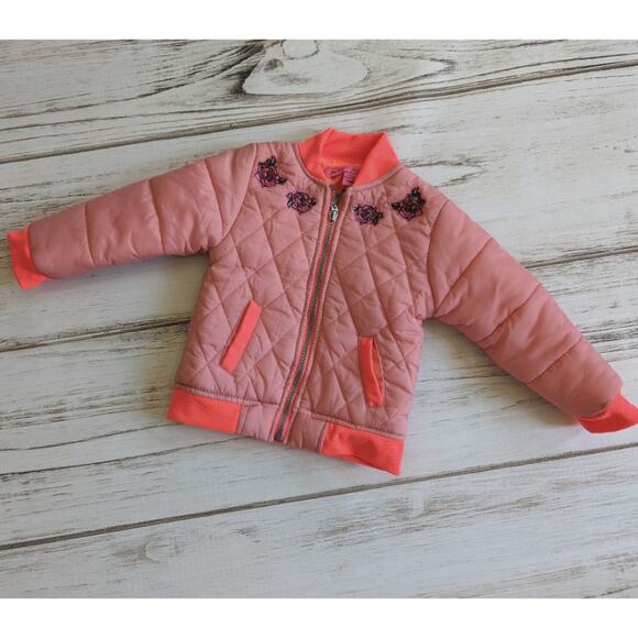 Betsey Johnson Quilted Pink Jacket sz 24M - Picture 1 of 6